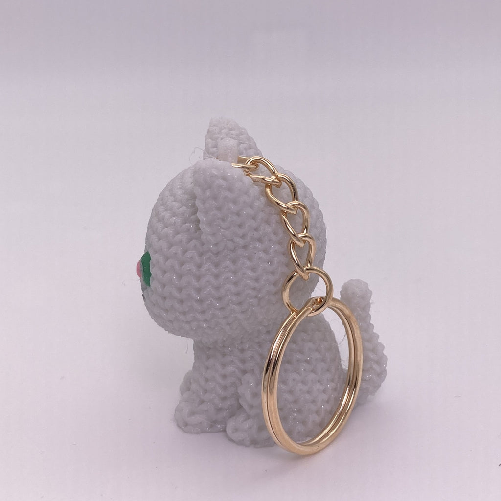 Knitted Kitty Keychains